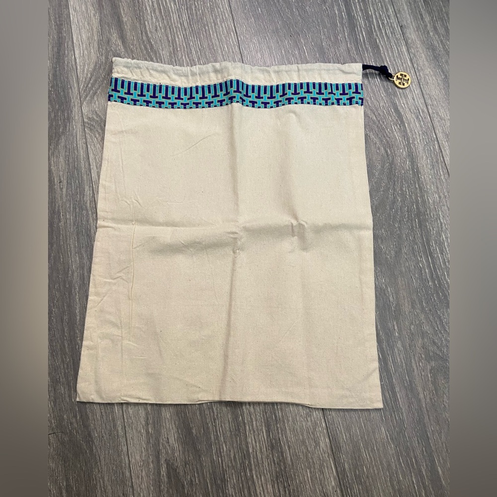 NWOT, Tory Burch Dust Cover Drawstring Storage Bag for Shoes/ Handbags Gold Tag